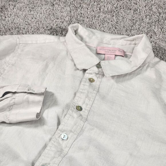 St. Tropez West Tunic‎ Top Womens Small Linen Lagenlook Beach Wear Lightweight - Picture 2 of 10